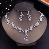 New Luxury Fashion Flower Choker Necklace Earrings Necklace Sets - Rhinestone Jewellery Sets for Women - The Jewellery Supermarket