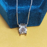 Popular Classic Trendy Round 2ct/1ct High Quality Moissanite Diamonds Brilliant Halo Necklace - Fine Jewellery - The Jewellery Supermarket