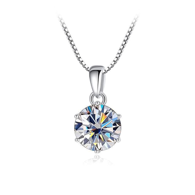 Admirable 1 CT Round cut VVS Real Top Quality Moissanite Diamonds Necklace For Women - Fine Jewellery - The Jewellery Supermarket