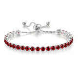CHARMING Adjustable Colorful Birthstone AAA CZ Crystals MUlticolour Tennis Bracelets for Women - The Jewellery Supermarket