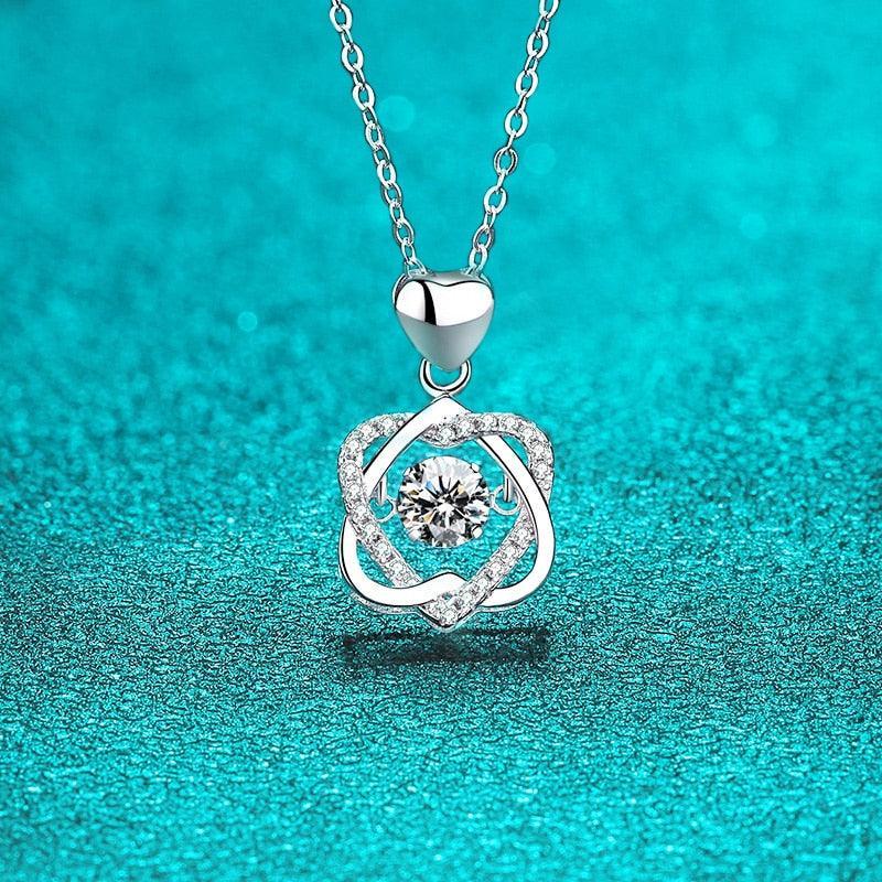 Beating Heart Design Round Cut 0.5ct High Quality Moissanite Diamonds Sparkling Necklace - Fine Jewellery - The Jewellery Supermarket