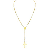 Black Gold Color Stainless Steel Women Cross Rosary Necklace Cross Pendant - Prayer Church Jewellery - The Jewellery Supermarket