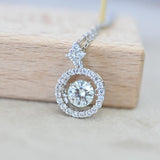 Dancing Diamond Design 1/0.8 CT Round Cut VVS High Quality Moissanite Diamonds Necklace Luxury Jewellery - The Jewellery Supermarket