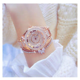 Fashion Bling Simulated Diamonds Gold Rose Gold Silver Original Elegant Ladies Watch With Bracelet Set - Ideal Gift - The Jewellery Supermarket