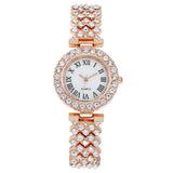 Best Selling Luxury Blig Fashion Brand Simulated Diamonds Steel Band Watch Bracelet Set - Ideal Gifts - The Jewellery Supermarket