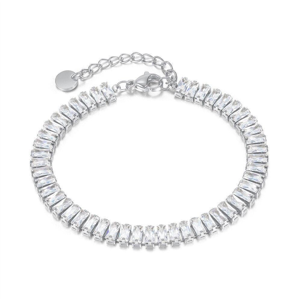 Exquisite Geometry AAA+ Cubic Zirconia Tennis Bracelets for Women - Crystal Fashion Bracelets - The Jewellery Supermarket