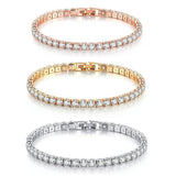 Luxury Shiny Round AAA+ Cubic Zirconia Diamond Tennis Gold Silver Colour Bracelets For Women - The Jewellery Supermarket