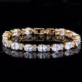 LOVELY Brilliant Light Blue AAA+ Cubic Zirconia Simulated Diamonds Fashion Tennis Bracelets - The Jewellery Supermarket