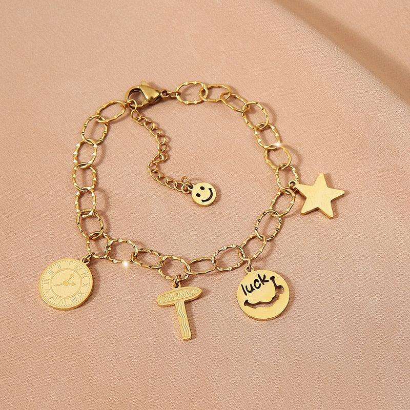 Fashion 316L Stainless Steel Gold Color Multilayer Cross Charm Bracelets For Women - Christian Jewellery - The Jewellery Supermarket