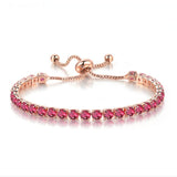 CHARMING Adjustable Colorful Birthstone AAA CZ Crystals MUlticolour Tennis Bracelets for Women - The Jewellery Supermarket