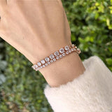 Luxury Shiny Round AAA+ Cubic Zirconia Diamond Tennis Gold Silver Colour Bracelets For Women - The Jewellery Supermarket