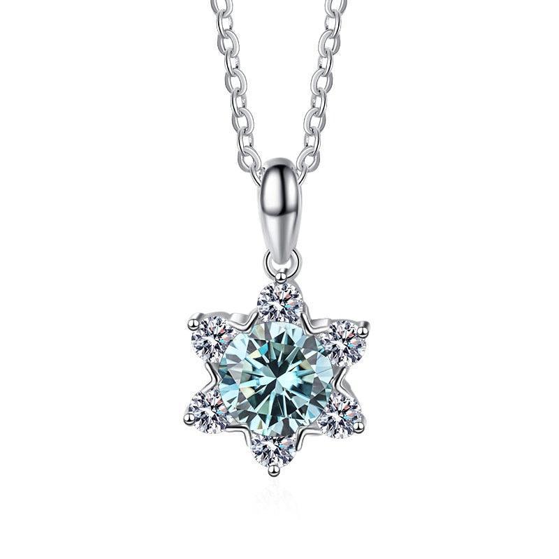 1 Carat VVS D Color High Quality Moissanite Diamonds Snowflake Star of David Design Pendant - Fine Jewellery - The Jewellery Supermarket