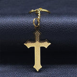 Marvellous Gold Color Chain Christian Cross Stainless Steel Necklace - Religious Jewellery - The Jewellery Supermarket