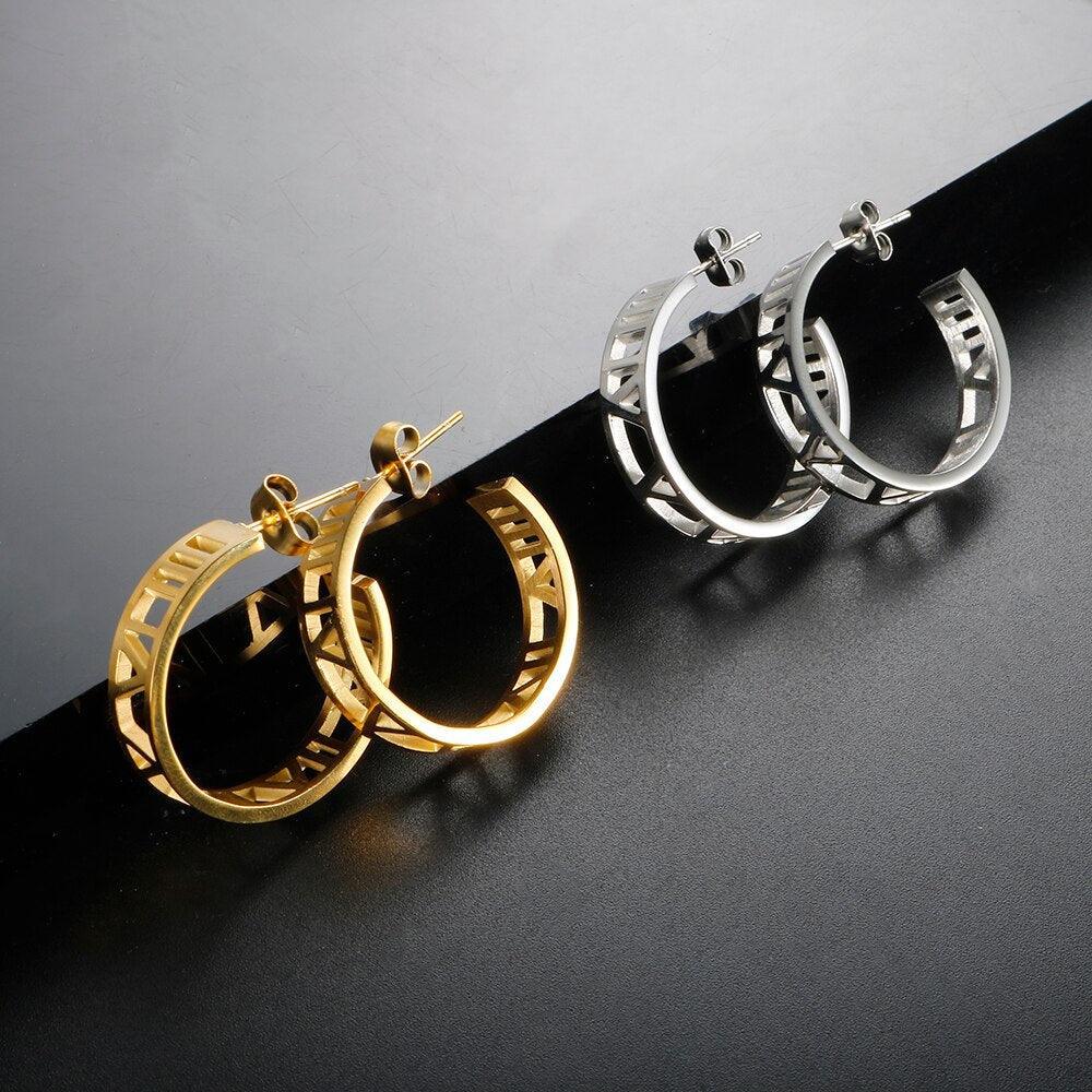 BEST SELLER New Design Hollow Roman Numerals Stainless Steel Jewellery Set for Women  - Fashion Jewellery - The Jewellery Supermarket