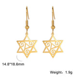 NEW Star of David Vintage Style Triple Spiral Drop Religious Earrings - The Jewellery Supermarket