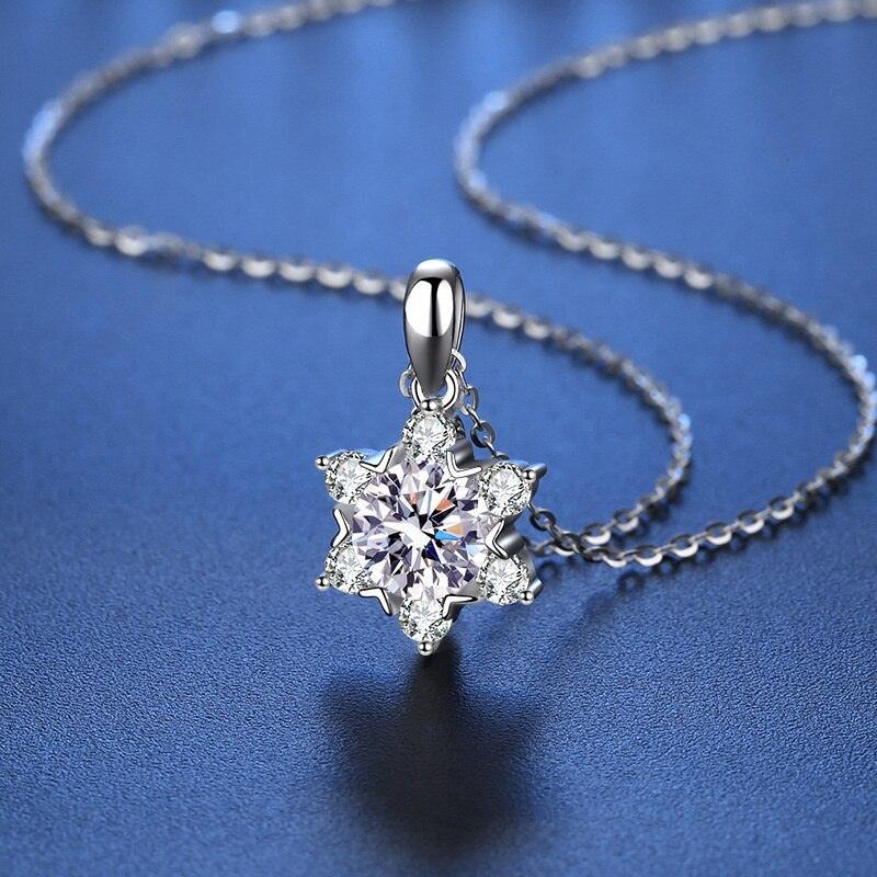 1 Carat VVS D Color High Quality Moissanite Diamonds Snowflake Star of David Design Pendant - Fine Jewellery - The Jewellery Supermarket
