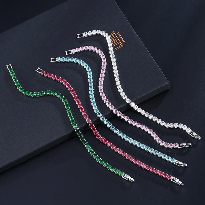 OUTSTANDING Round AAA+ Cubic Zirconia Simulated Diamonds Tennis Bracelets for Women - The Jewellery Supermarket