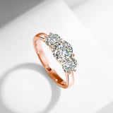 Amazing 3 Stone Total 2ct Genuine High Quality Moissanite Diamonds Rings For Women Luxury Fine Jewellery - The Jewellery Supermarket