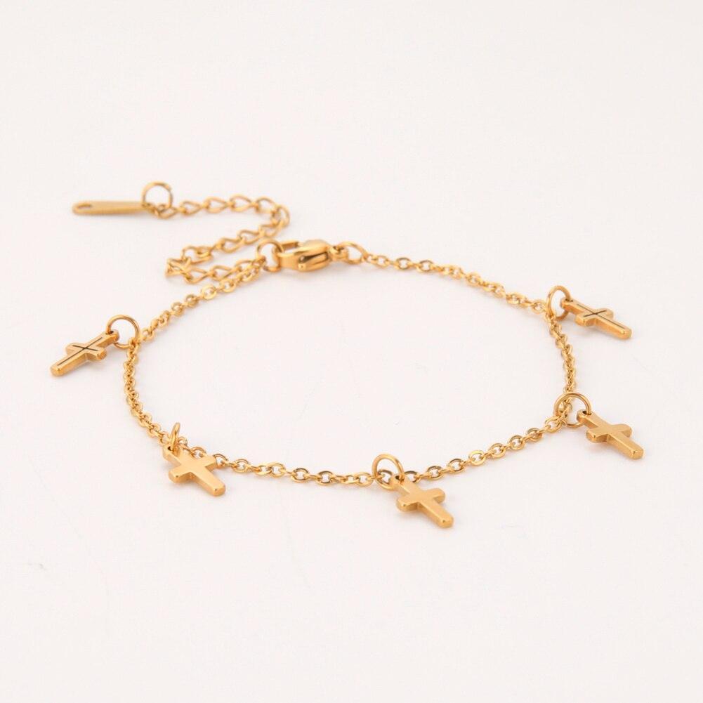 Boho Stainless Steel Christian Cross Charm Bracelets for Women - Religious Jewellery  - The Jewellery Supermarket