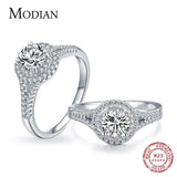 Luxury Round Classic Ten Hearts AAAA Simulated Diamonds Silver Ring - Romantic Wedding Statement Jewellery - The Jewellery Supermarket