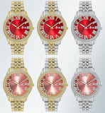 NEW Elegant Stylish Iced Out Simulated Diamond Top Brand Date Waterproof Quartz Fashion Watch - The Jewellery Supermarket
