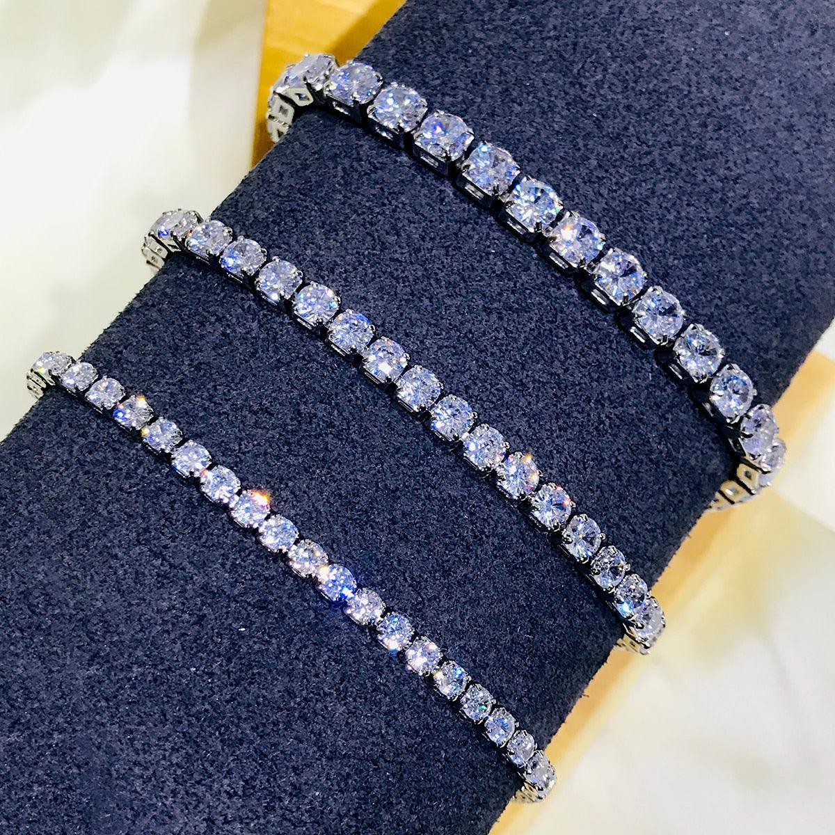 EXQUISITE Charming AAA+ Cubic Zirconia Simulated Diamonds Gold Colour Tennis Bracelets - The Jewellery Supermarket