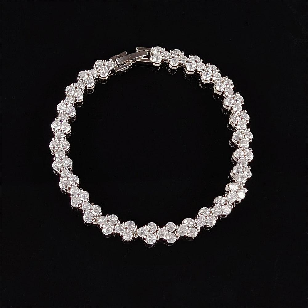 *NEW* Ideal Gifts - Luxury AAA+ Cubic Zirconia Diamonds Rose Gold Tennis Bracelet - The Jewellery Supermarket