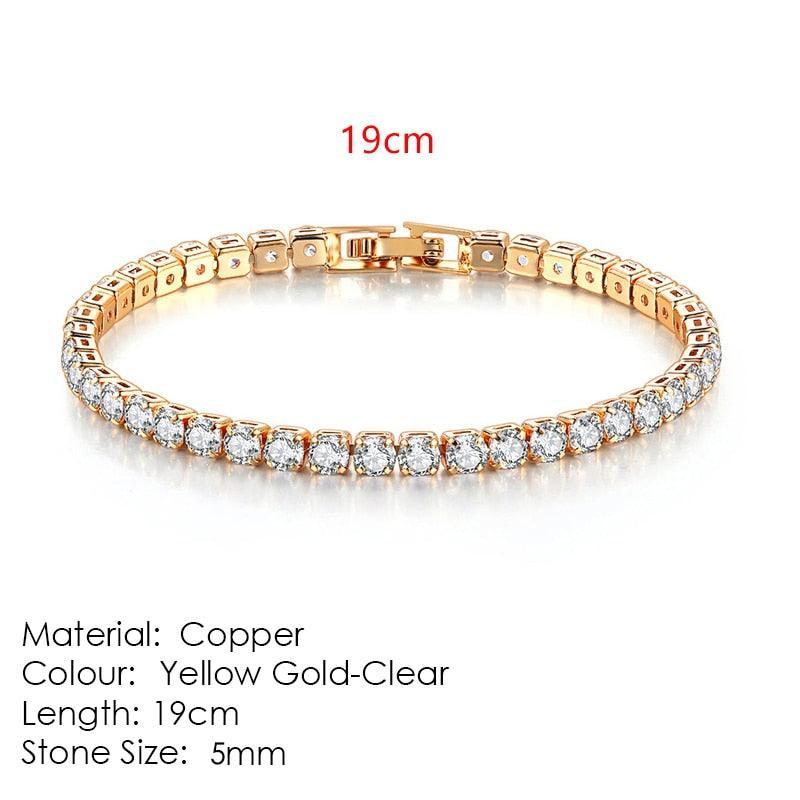 AMAZING Shiny AAA+ Cubic Zirconia Simulated Diamonds Chain Crystal Women's Dazzling Tennis Bracelets - The Jewellery Supermarket