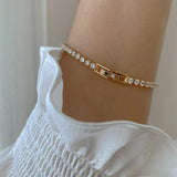 Luxury Shiny Round AAA+ Cubic Zirconia Diamond Tennis Gold Silver Colour Bracelets For Women - The Jewellery Supermarket