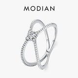New Sterling Silver Simple Geometric Cross AAAA Simulated Diamonds Ring - Simple Style Ring Fine Jewellery