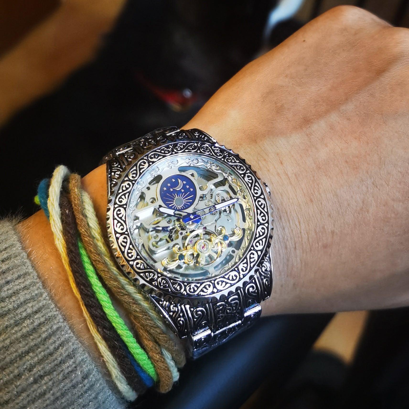NEW - Luxury Men Mechanical Forsaking Automatic Tourbillon Skeleton Watch - The Jewellery Supermarket