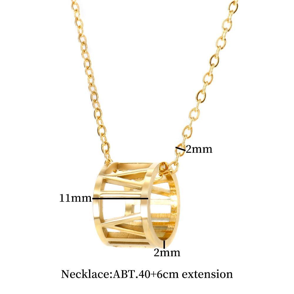 BEST SELLER New Design Hollow Roman Numerals Stainless Steel Jewellery Set for Women  - Fashion Jewellery - The Jewellery Supermarket