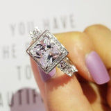 Best Offer - Luxury Women Silver Color Designer Ring For Engagement Anniversary - The Jewellery Supermarket