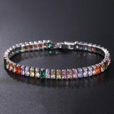ELEGANT AAA+ Cubic Zirconia Crystals Bracelet Colorful Silver Colour Tennis Bracelets For Women - The Jewellery Supermarket