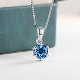 Choice 1 Carat Round Cut VVS Blue Green Colour Real High Quality Moissanite Diamonds Pendants - Fine Jewellery - The Jewellery Supermarket