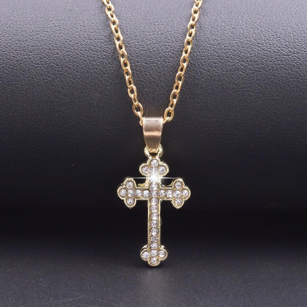 NEW HOT SELLERS - Charming Crystal Rhinestone Christ Crosses Pendant Necklaces For Women - The Jewellery Supermarket
