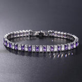 ELEGANT AAA+ Cubic Zirconia Crystals Bracelet Colorful Silver Colour Tennis Bracelets For Women - The Jewellery Supermarket