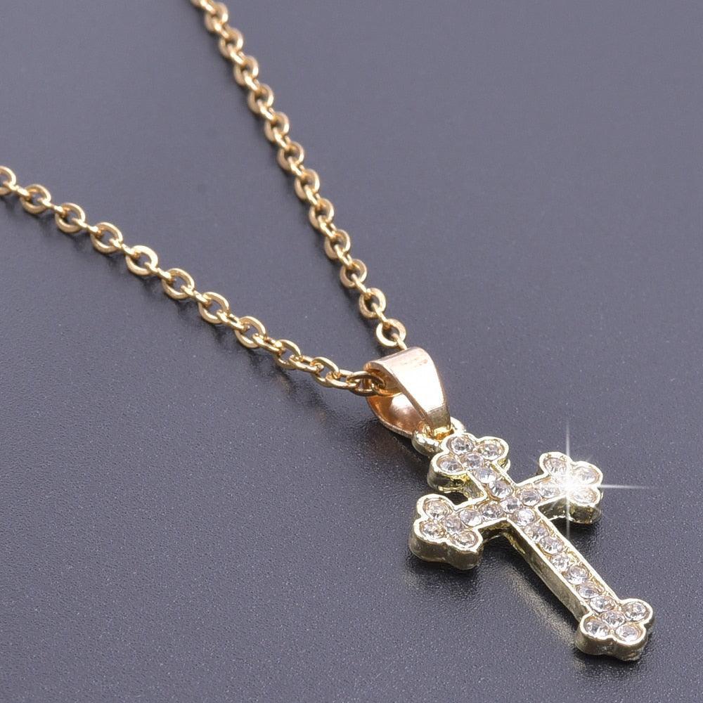 NEW HOT SELLERS - Charming Crystal Rhinestone Christ Crosses Pendant Necklaces For Women - The Jewellery Supermarket