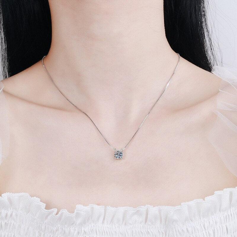 Super Shiny Round Cut 1ct High Quality Moissanite Diamonds Luxury Necklace - Fine Jewellery - The Jewellery Supermarket