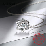 NEW Dancing Zircon Star of David Hexagram Gemstone 925 Silver Necklace - The Jewellery Supermarket