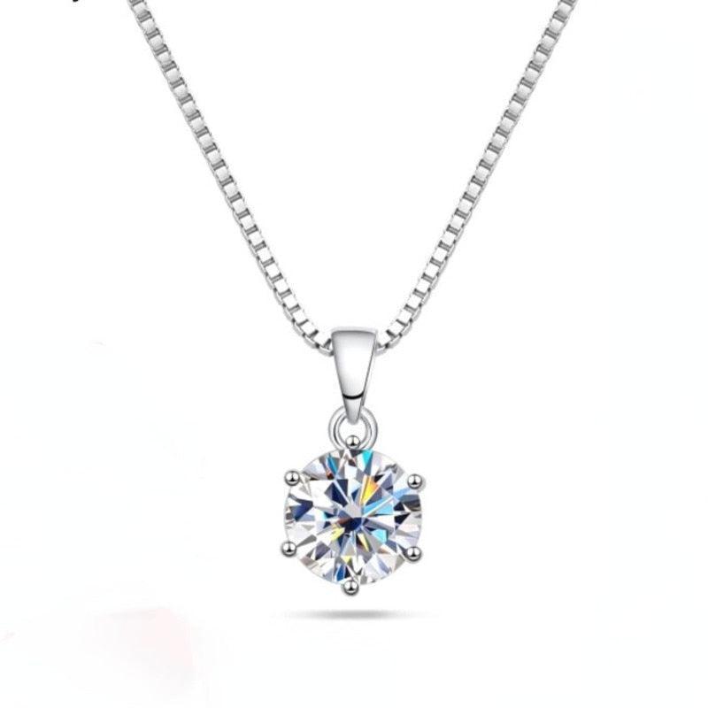 Choice 1 Carat Round Cut VVS Blue Green Colour Real High Quality Moissanite Diamonds Pendants - Fine Jewellery - The Jewellery Supermarket