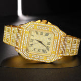 New Hip Hop Iced Out Square Simulated Diamonds Watch - Sparkling Quartz Fashion Classic Watches - The Jewellery Supermarket