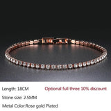 Luxury Shiny Round AAA+ Cubic Zirconia Diamond Tennis Gold Silver Colour Bracelets For Women - The Jewellery Supermarket