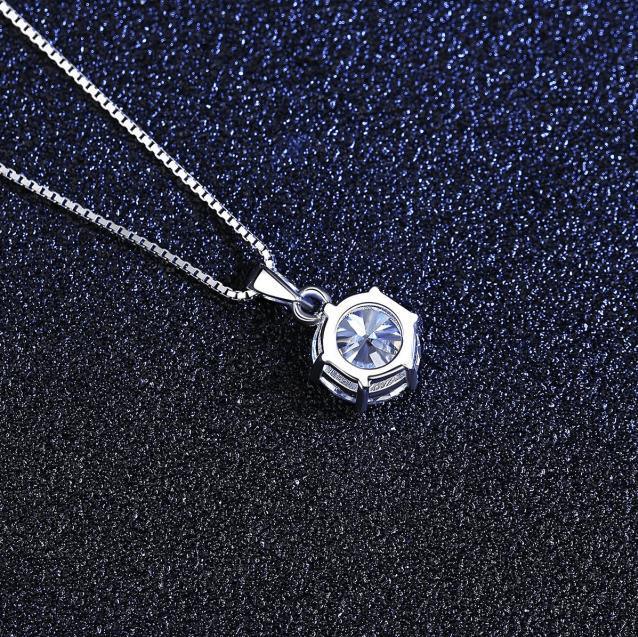 Super 1 or 2 Carat 6 Prong Real High Quality Moissanite Diamonds Necklace For Women - Luxury Fine Jewellery - The Jewellery Supermarket