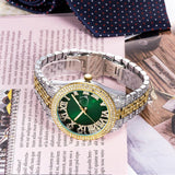 NEW Elegant Stylish Iced Out Simulated Diamond Top Brand Date Waterproof Quartz Fashion Watch - The Jewellery Supermarket