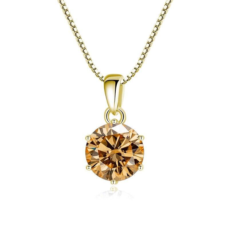 Choice 1 Carat Round Cut VVS Blue Green Colour Real High Quality Moissanite Diamonds Pendants - Fine Jewellery - The Jewellery Supermarket