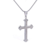 Classic Style Stainless Steel Christian Cross Pendant Necklace - Bible Amulet Banquet Jewellery - The Jewellery Supermarket