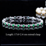TERRIFIC Multicolor Paved Connected Round AAA+ Cubic Zirconia Simulated Diamonds Rose Gold Colour Tennis Bracelets - The Jewellery Supermarket