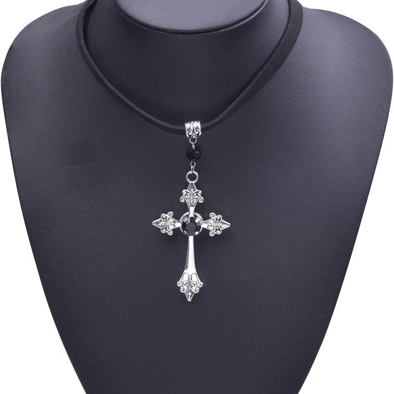 Amazing Gothic Religion Cross Cross Choker Aesthetic Design Pendant Necklaces For Women - Christian Jewellery - The Jewellery Supermarket