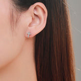 Popular Cross Dazzling Silver AAA+ Zircon Stud Fashion Classic Earrings - Fine Christian Jewellery - The Jewellery Supermarket
